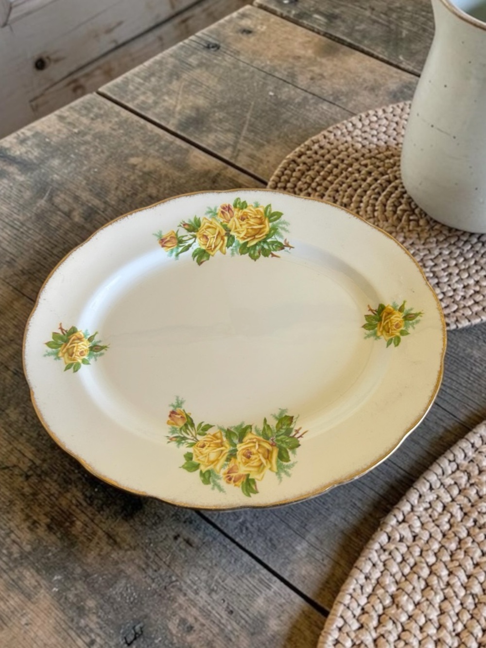 Royal Albert Tea Rose Oval Platter Bone China 10 x 12.5”